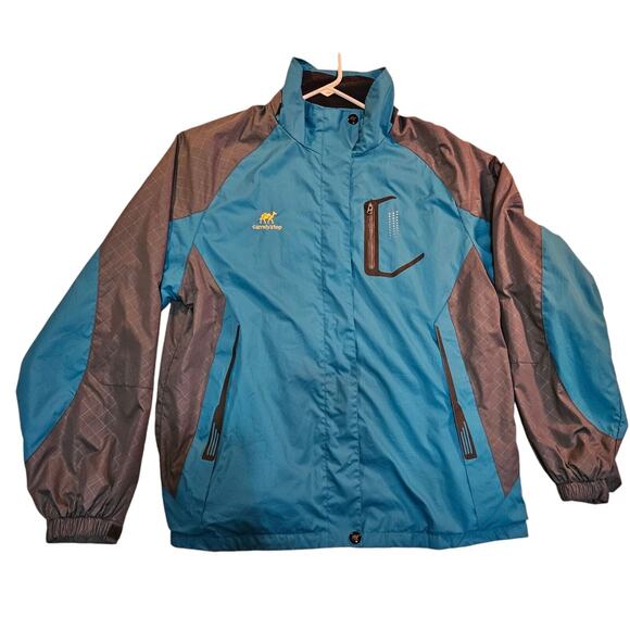 Outdoor Diamond Candy Women's XL Waterproof Breathable Teal & Gray Rain Jacket - Picture 3 of 16